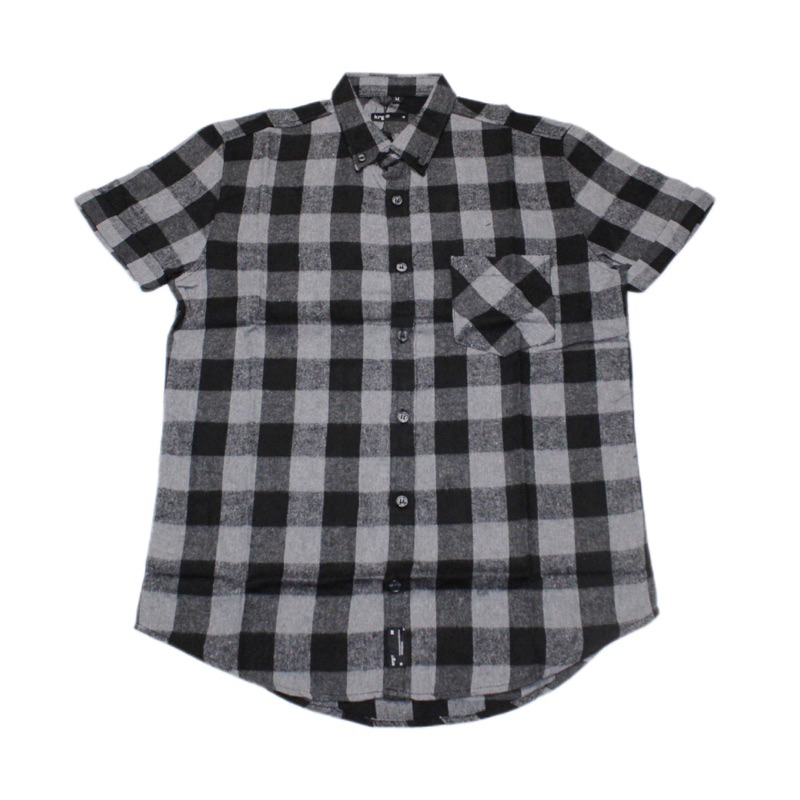 Krgr-Kemeja Flanel  Pria Kotak-kotak distro Lengan Pendek (booze12 Ht)