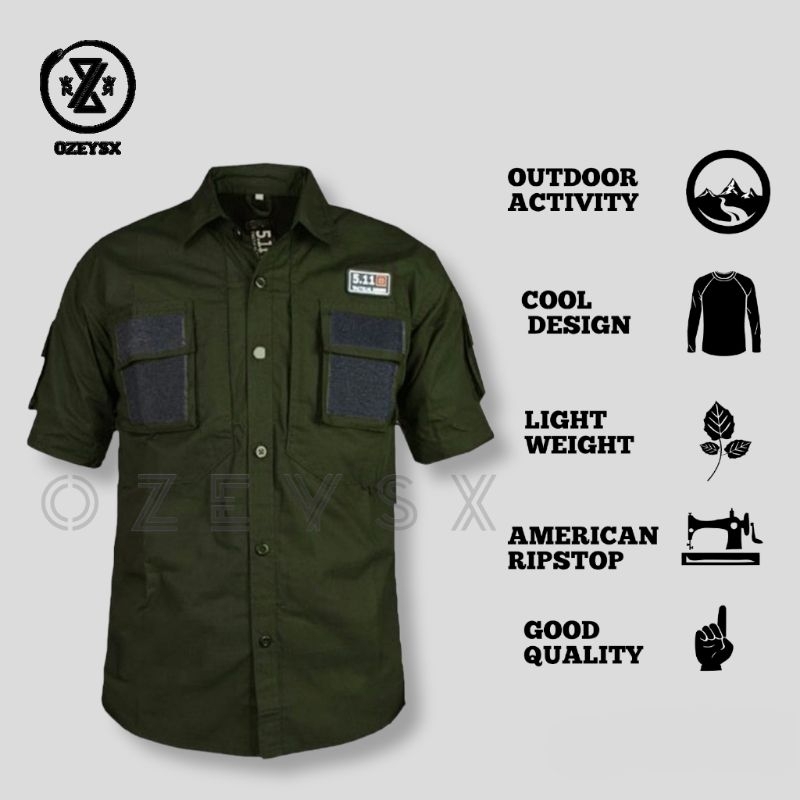 Kemeja Lapangan 511 Lengan Pendek - Kemeja Tactical 511 Lengan Pendek - Kemeja Proyek Lapangan Premium - Kemeja PDH 511 - Kemeja PDL 511 Hight Quality - Kemeja Tactical Kantoran Lengan Pendek