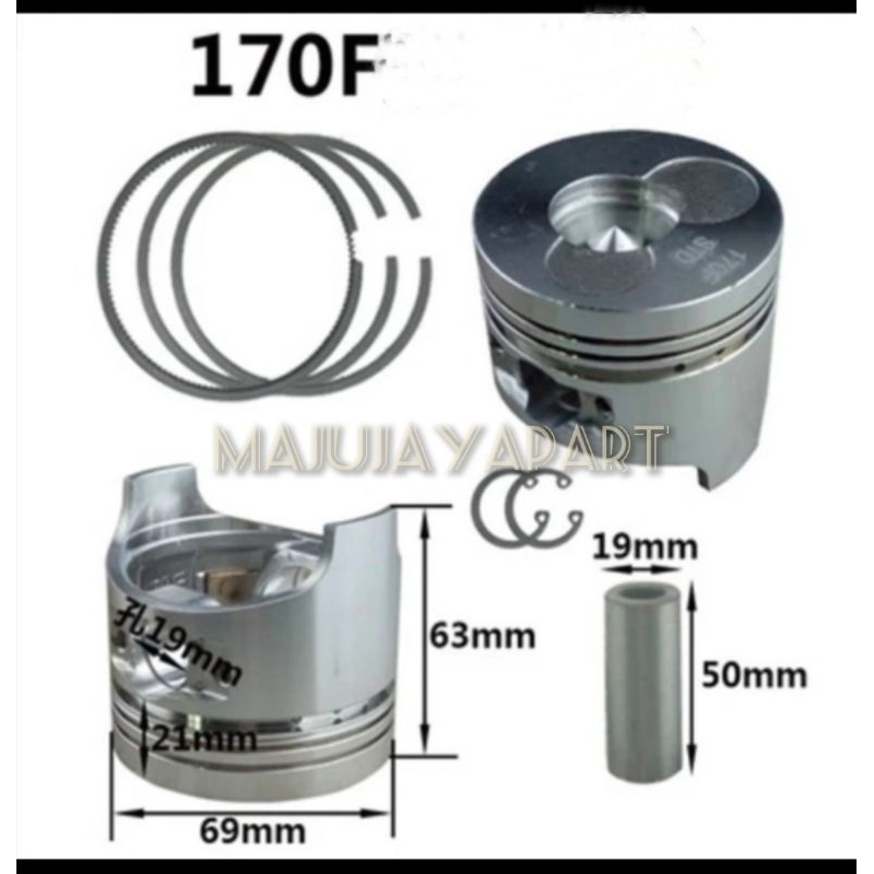 piston Assy diesel engine 170F diameter 70mm bahan bakar solar