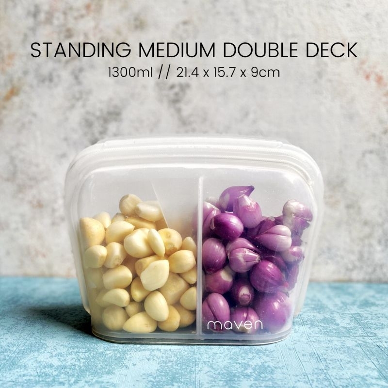 MAVEN STANDING MEDIUM DOUBLE DECK 1300ml Silicone Bag Food Grade &amp; Leakproof