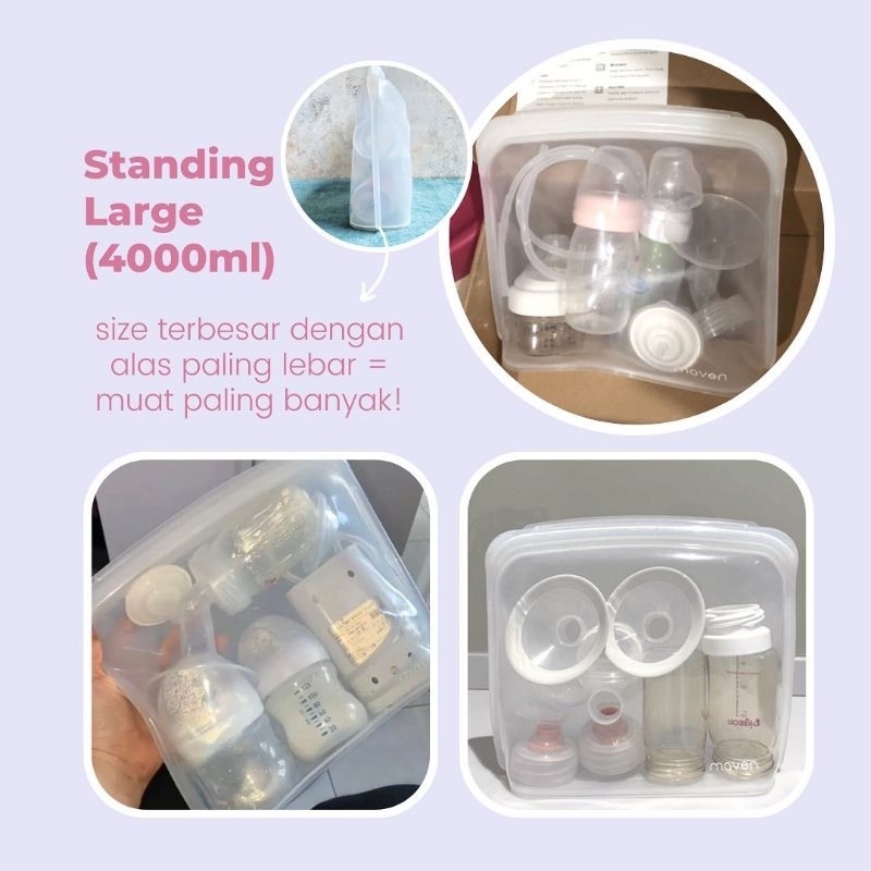 MAVEN STANDING LARGE 4000ml Silicone Bag Food Grade &amp; Leakproof