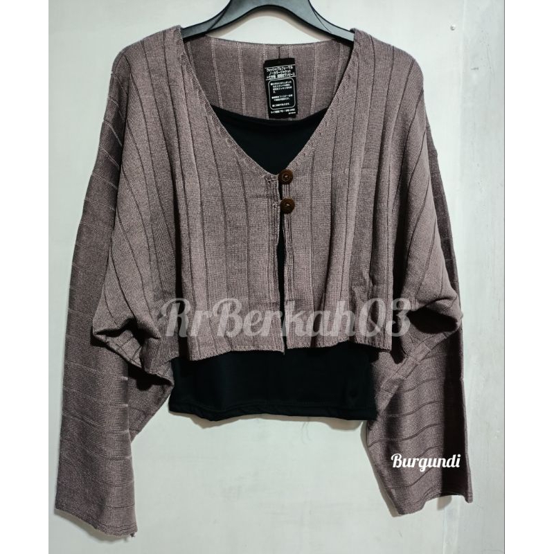 Cardigan Model Batwing Kancing Oversized Premium