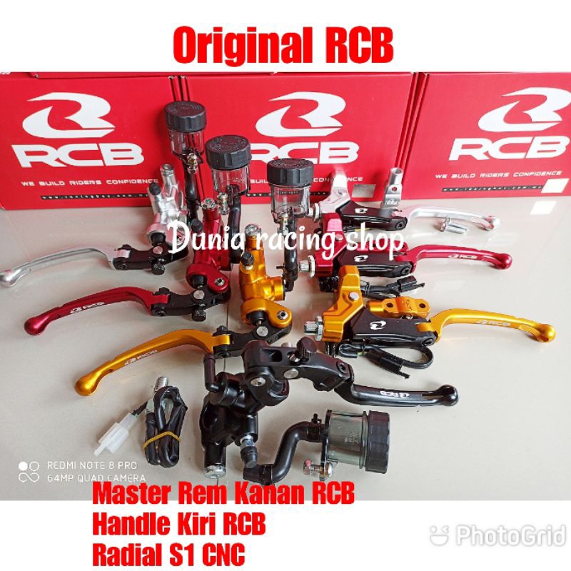 Paketan Paket Master rem Radial S1 Master Kanan Handle Kiri RCB Kaliper RCB Selang rem Universal Motor Bebek Matic Motor Sport