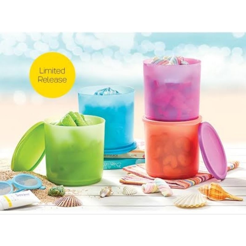 TUPPERWARE SUMMER GO ROUND 4PCS/ STOPLES LEBARAN