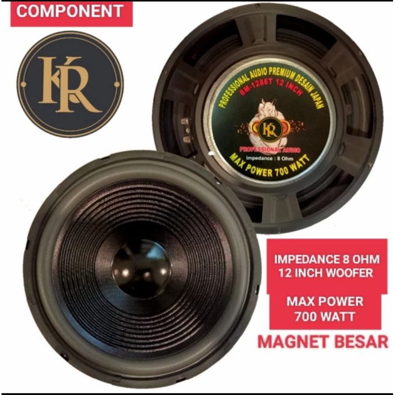 Speaker component KR 12 inch woofer magnet besar max 700 watt