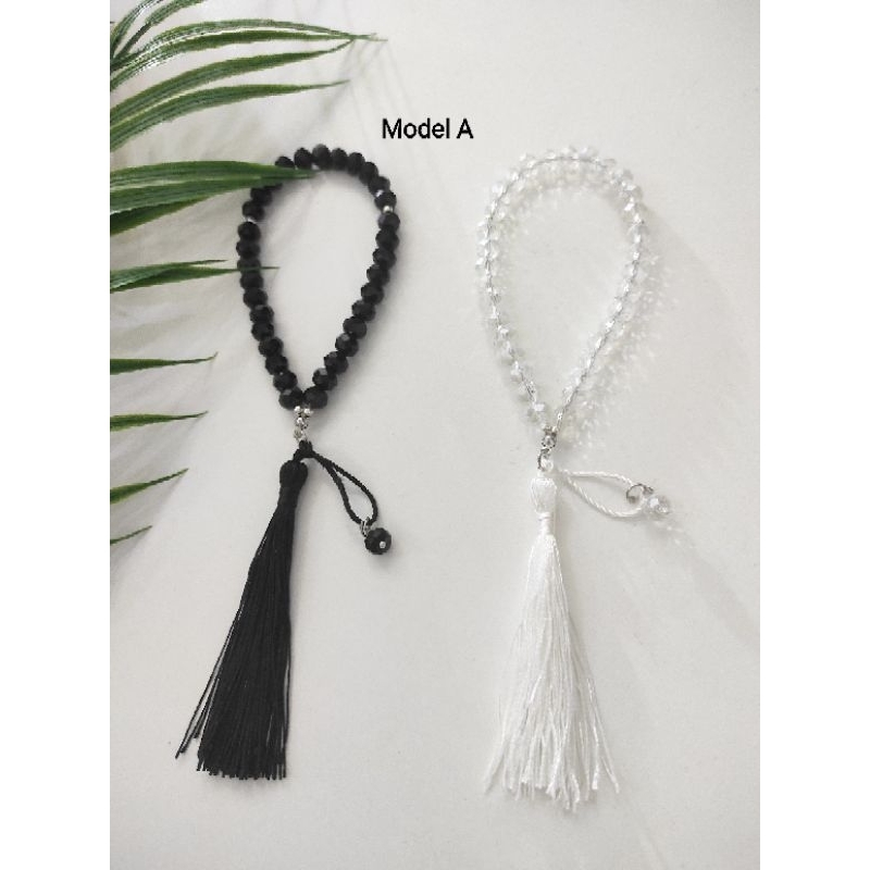 (Harga per pcs )Tasbih kristal 33 butir Free Nama maksimal 8 huruf / tasbih kristal 33 butir / tasbi