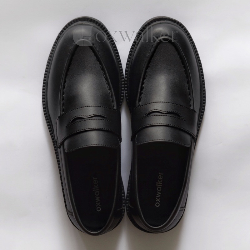 sepatu casual pria formal Austin Black by oxwalker boat shoes pantofel kerja kantor