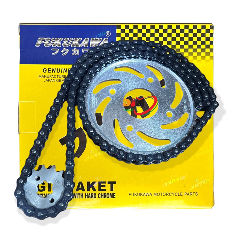 Gear Set Fukukawa Satria Fu New Facelife 2013 UP Rantai 428H-120L-43T-14T Original