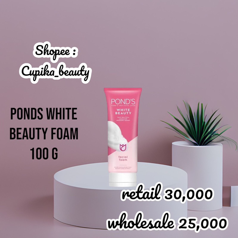 &lt;ui&gt; [ 100 gr pink ] ponds white beauty foam 100 gr || sabun wajah ponds white beauty pink 100 gr