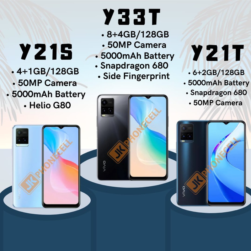 VIVO Y33T 8/128GB Y21T Y21S GARANSI RESMI