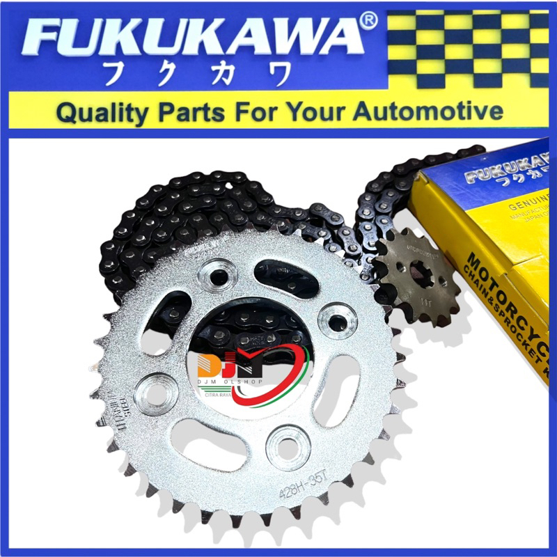 Gear Set Gir Paket Fukukawa Karisma Supra X125 KHP Rantai 428H-104L-35T-14T