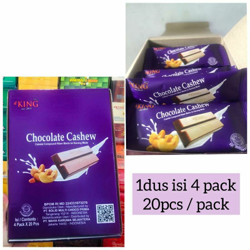 [PACK] Chocolate Cashew dKing - Coklat Mede Murah - Cokelat Mede Cemilan Viral