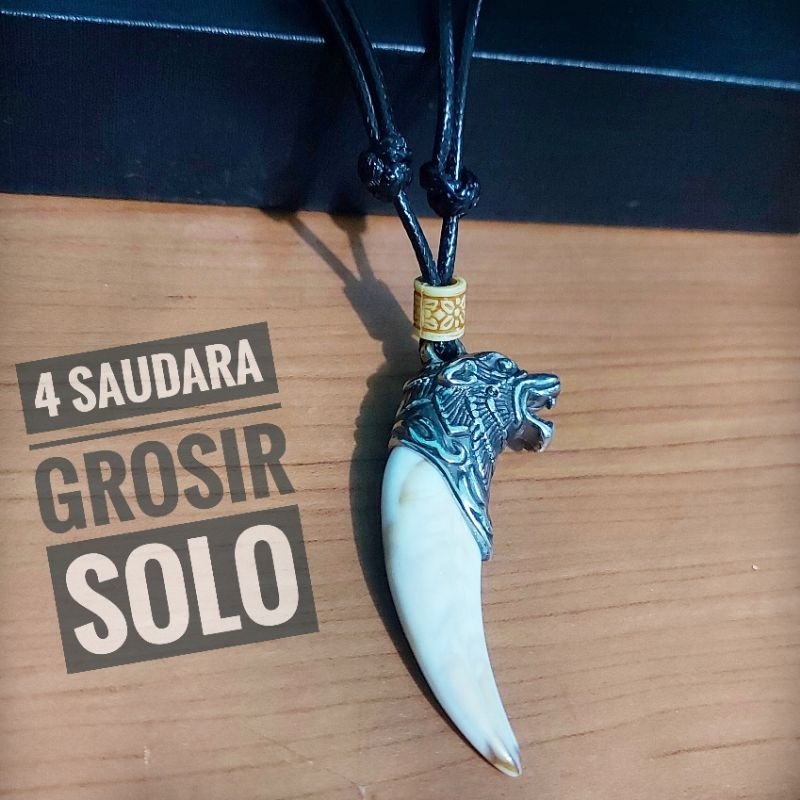 4s Grosir Solo || KALUNG TALI HITAM KOREA LIONTIN MOTIF TARING AKSESORIS FASHION PRIA DAN WANITA