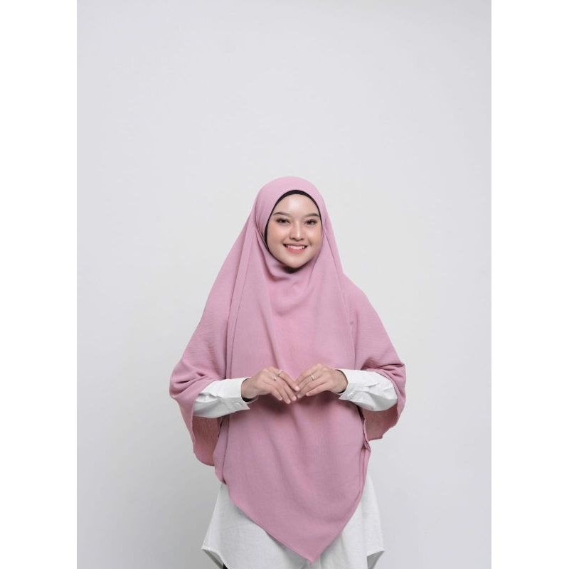 french khimar crinckle air flow kerudung cadar instan