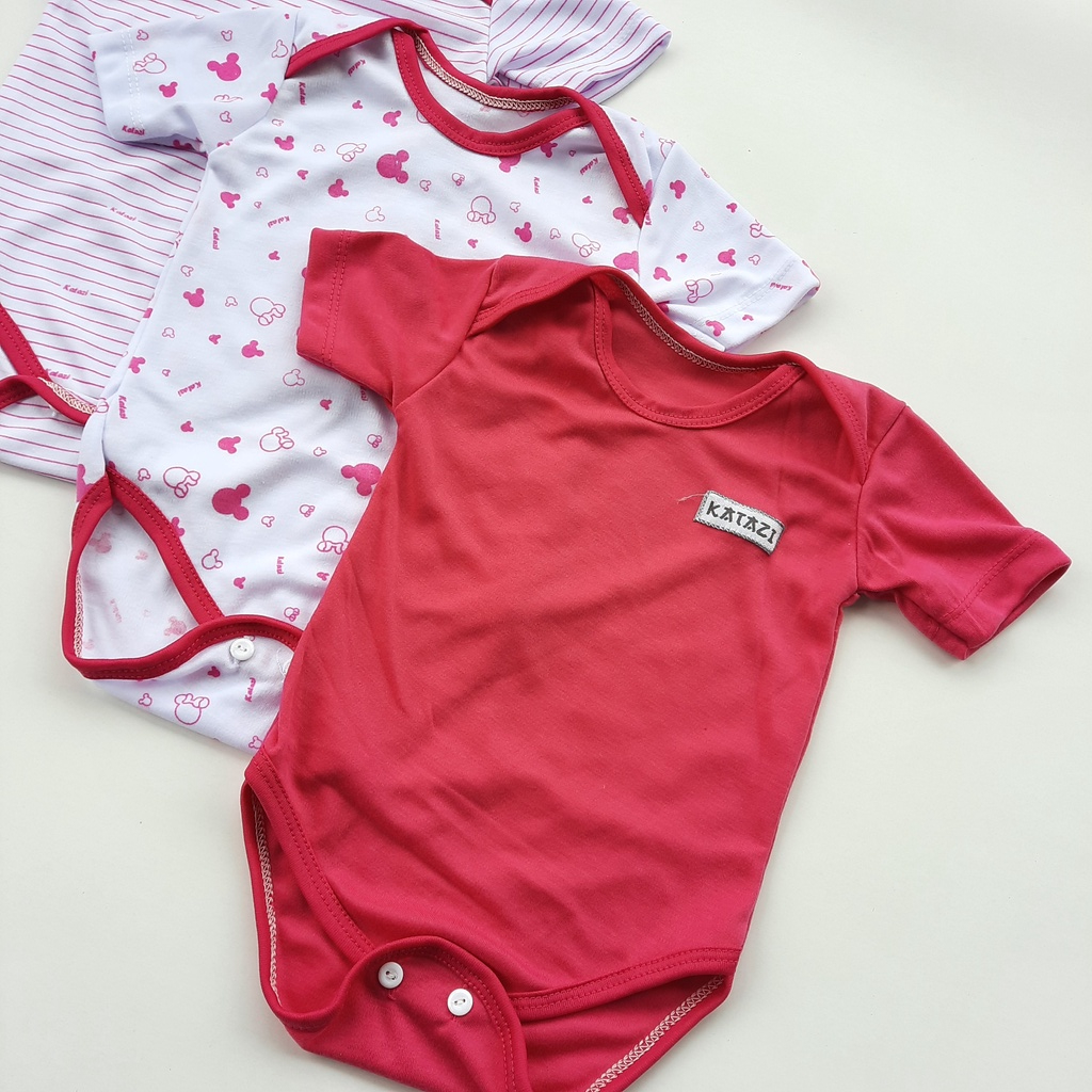 Bodysuit Jumper Bayi Perempuan 0 3 Bulan Seri Pink Kombinasi Murah Berkualitas PROMO