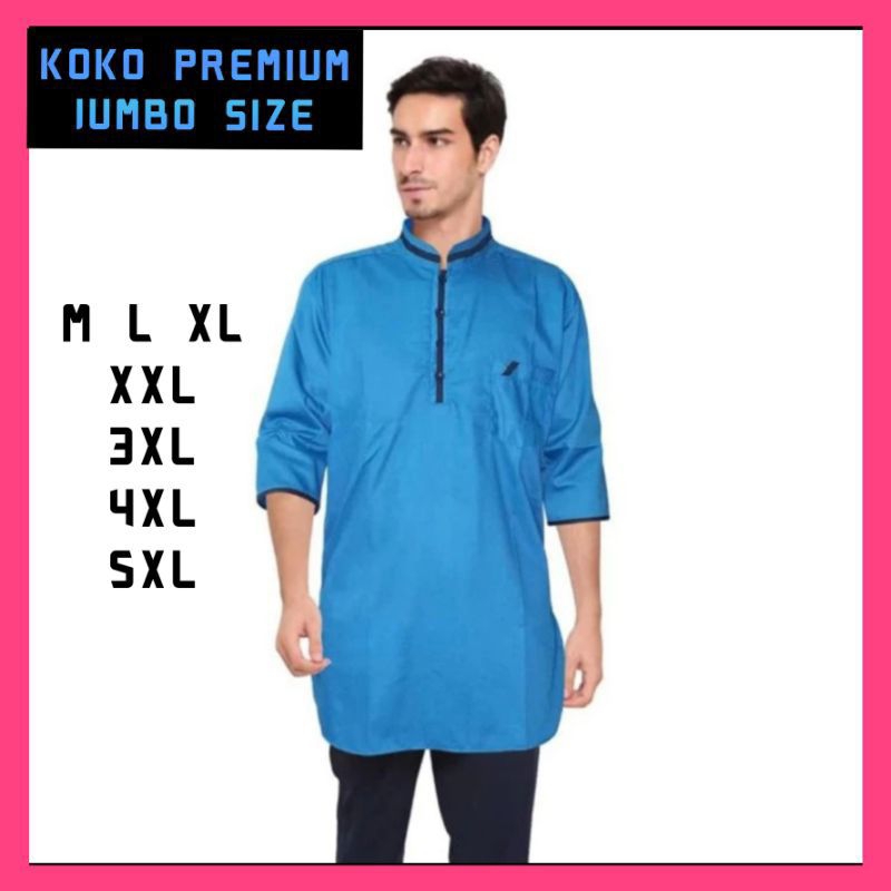 Baju Gamis Muslim Pria Baju Koko Qurta Pakistan Modern Jumbo Big Size M L XL XXL XXXL 4XL 5XL Lengan