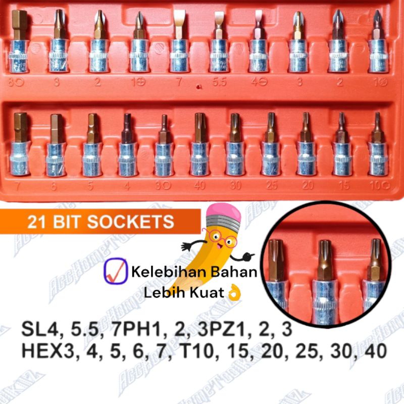 Kunci Socket Tool Kit Ring Pas Full Lengkap Set 1/4&quot; 46pcs Kunci sock Wrench Motor Mobil 46 Pc Stang Ratchet Handle 1/4 Spanner Shock Sok Car Koleksi Komplit Mekanik