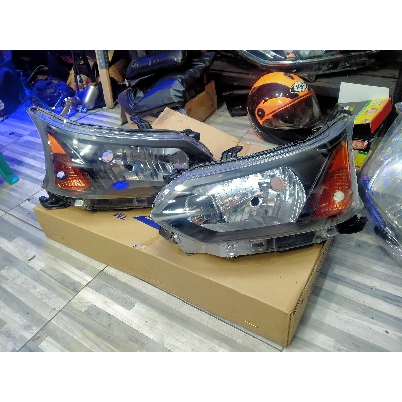 Headlamp lampu depan Avanza Xenia grand new velos 2015 2018 original smoke oren harga kiri kanan