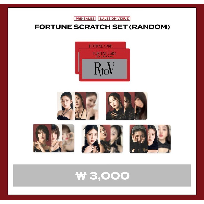 PO MERCHANDISE MD R TO V SEOUL FORTUNE SCRATCH IRENE SEULGI WENDY JOY YERI