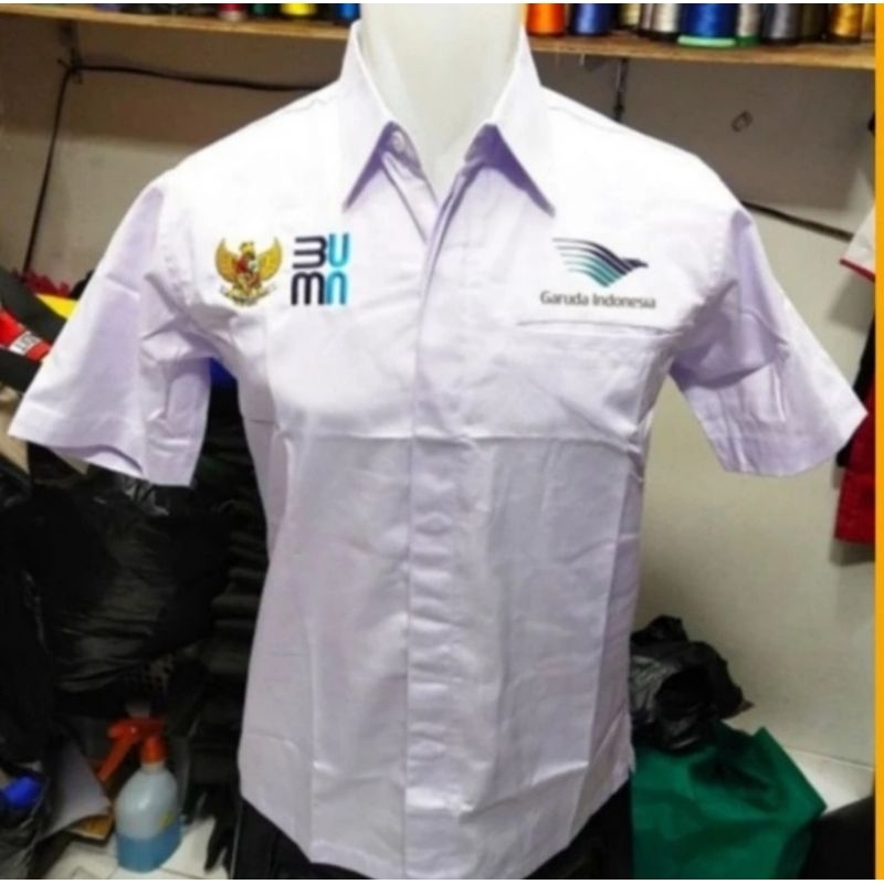 KEMEJA LENGAN PENDEK BUMN GARUDA INDONESIA SERAGAM BAJU KERJA BUMN GARUDA INDONESIA