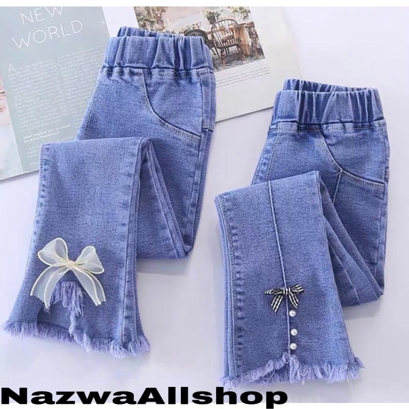 Celana Jeans Anak Perempuan Import Premium Mutiara/Celana Panjang Anak Perempuan Import Umur 18 Bulan-12 Tahun