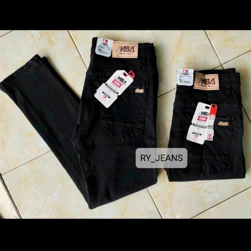 Celana jeans pria celana panjang hitam skinny street jeans hitam pria