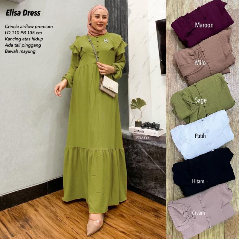 Gamis Crincle Kringkel Airflow - Elisa Dress //JF822