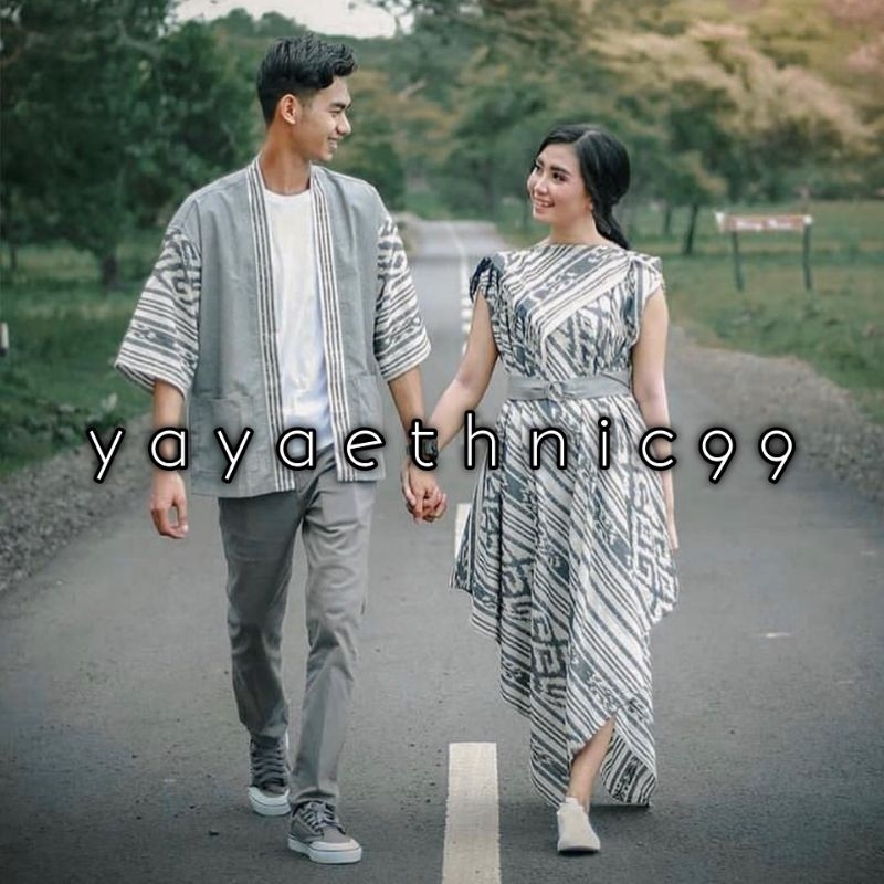 Set Couple Baju Tenun Troso, Couple Prewed, Kemeja Ethnic Tenun, Couple Busana Kondangan, Baju Couple Prewed, Dress Ethnic Tenun Troso