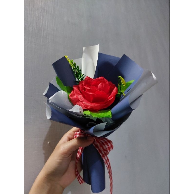 Buket bunga mawar 1 tangkai | mini bouquet flower | buket mawar mini | tangkai mawar | hadiah valent