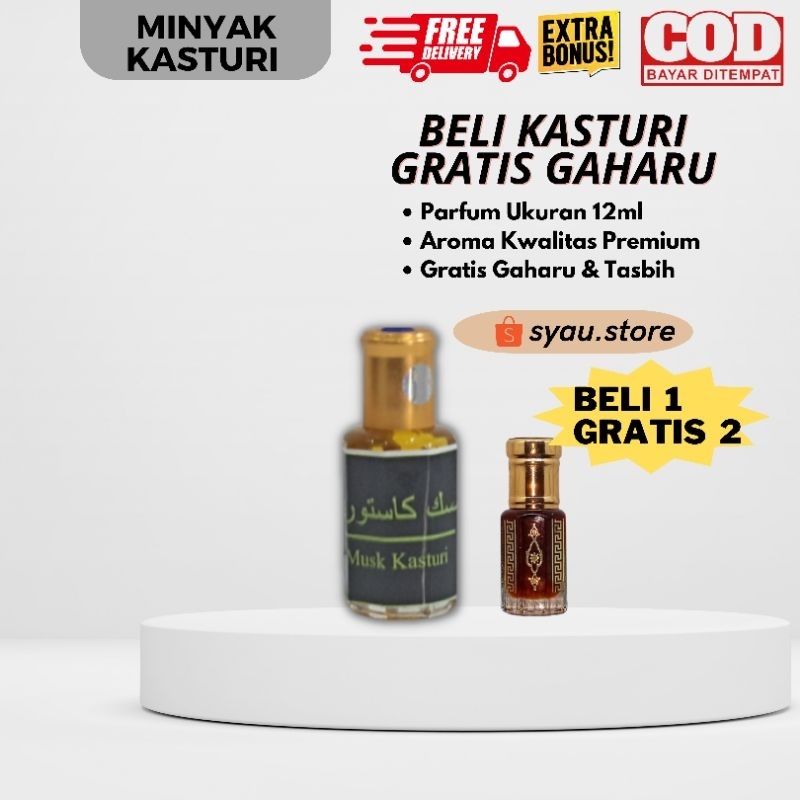 Minyak Kasturi Asli Ukuran 12ML Minyak Wangi Non Alkohol Parfum  Sholat Gratis Minyak Gaharu