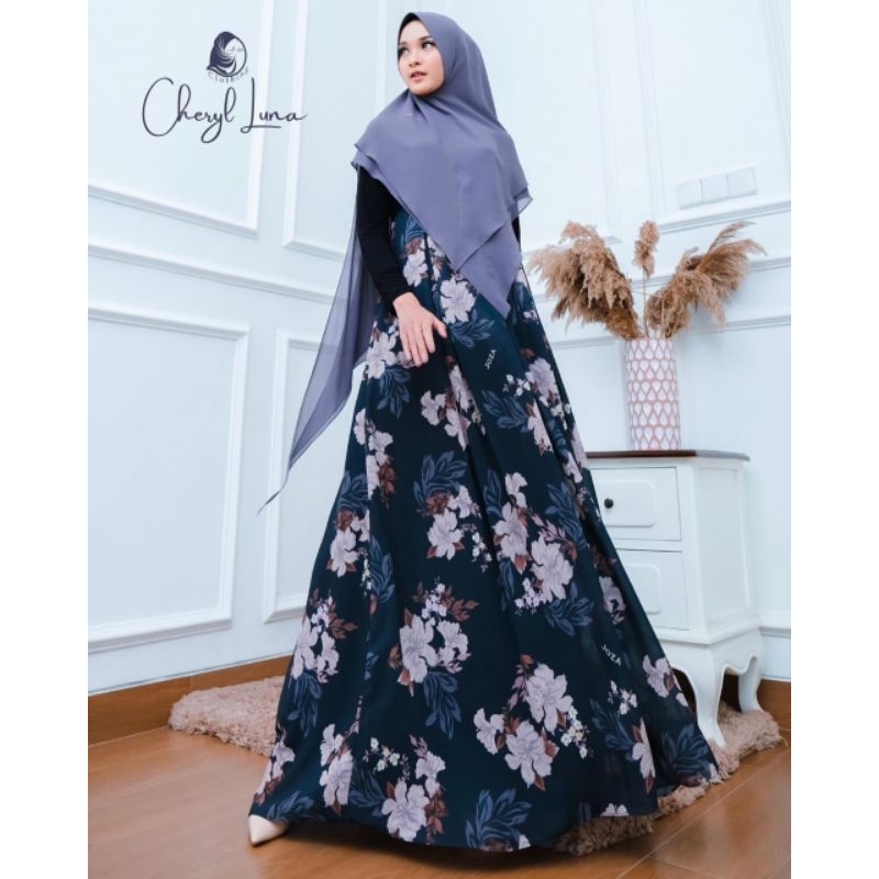 [JOZA CLOTHING] GAMIS SYARI TERBARU / DRESS SET PRINTING " CHERYL LUNA SET " BY JOZA CLOTHING