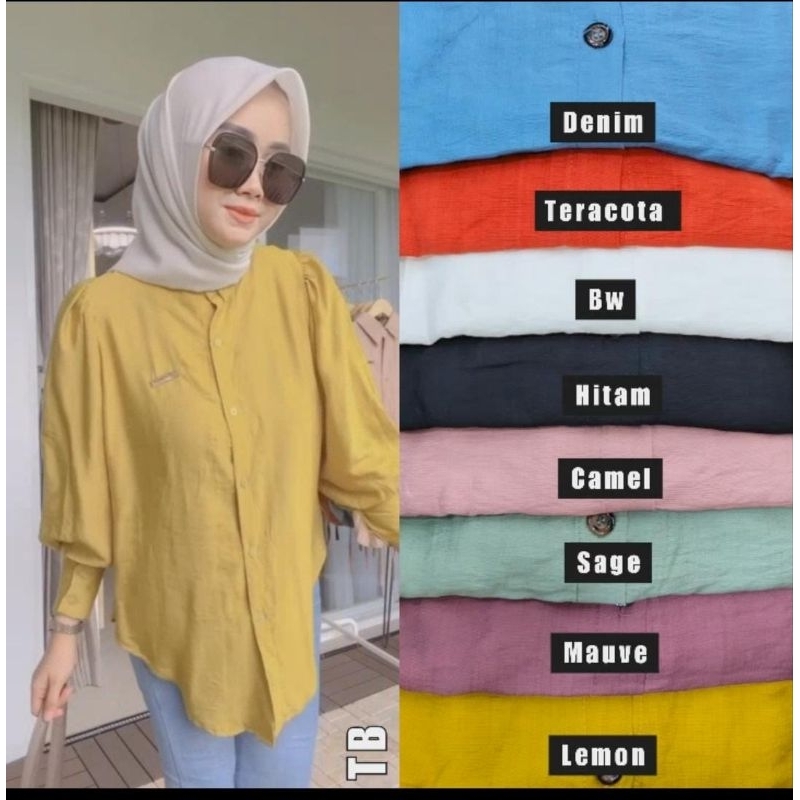 KEMEJA SYAHLA TALI BELAKANG LD 110-114 BB polo linen