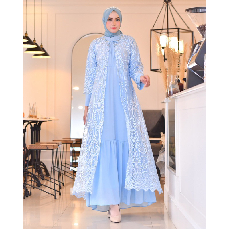 Gamis Kebaya Aruna / Kebaya Gamis Pesta / Gamis Tulle Bordir / Gamis Outer Modern / Gamis Kebaya Busui