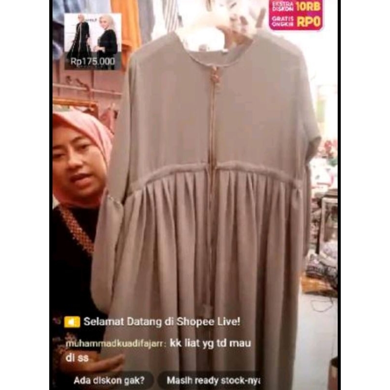 abaya balon warna Sage termurah