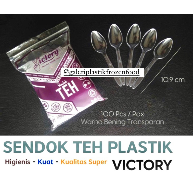 SENDOK TEH VICTORY 100pcs - GALERI PLASTIK FROZEN FOOD