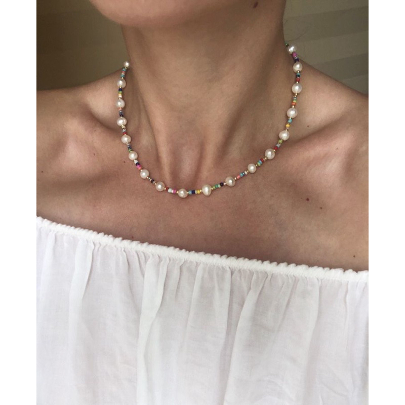 Nara Beads Pearl Necklace Kalung Choker Mutiara Etnik