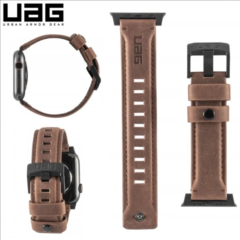 UAG Strap Leather Kulit suede OEM tali jam tangan Apple Watch series 8 7 6 5 4 42mm 44mm 45mm Galaxy samsung 22mm