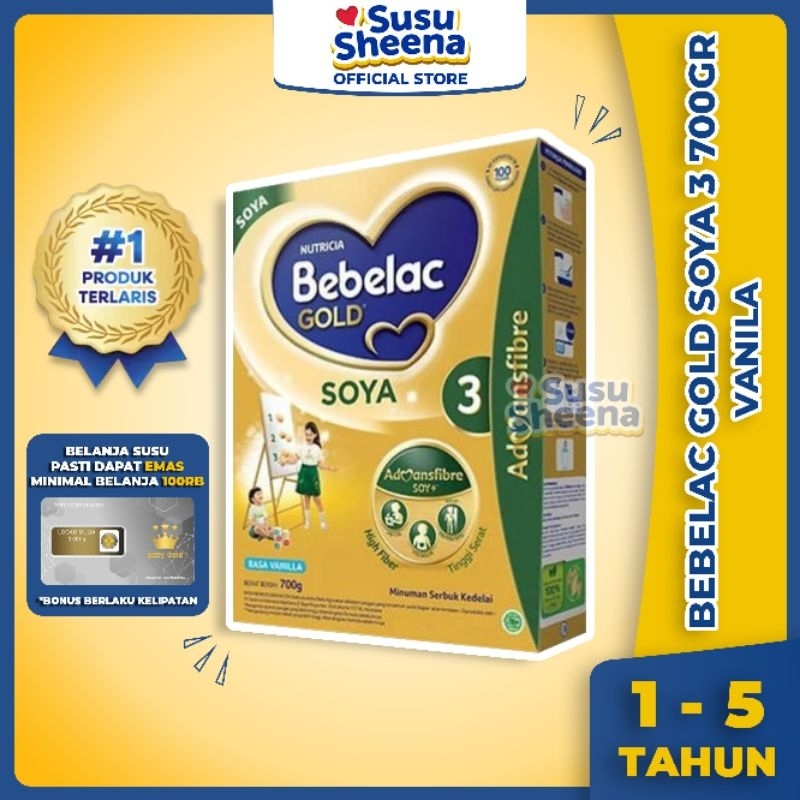 ‼️CUCI GUDANG‼️ BEBELAC GOLD SOYA 3 700 GRAM 1-5 TAHUN TANPA BOX