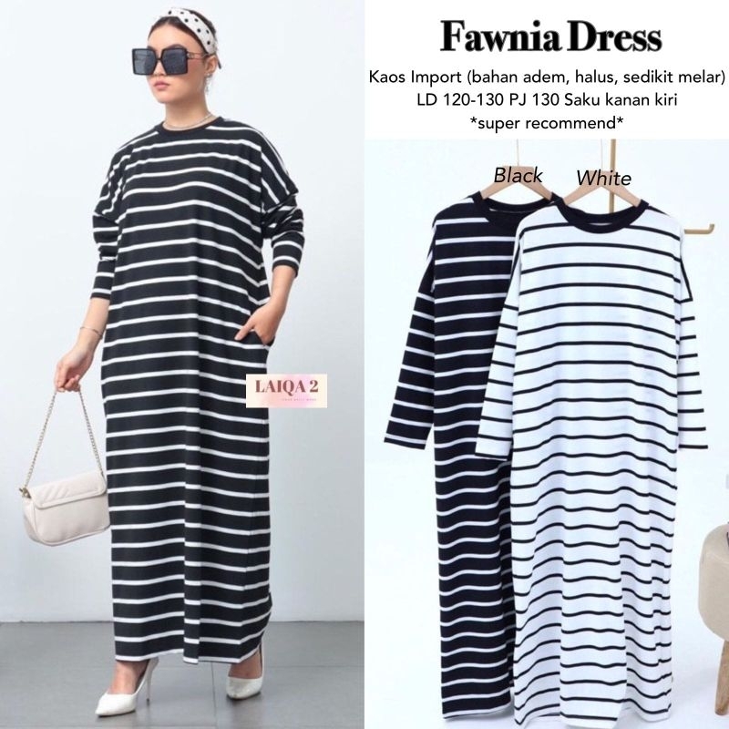 DRESS MAXI WANITA JUMBO/FAWNIA DRESS WANITA KAOS IMPORT JUMBO LD 130 CM FIT XXXL