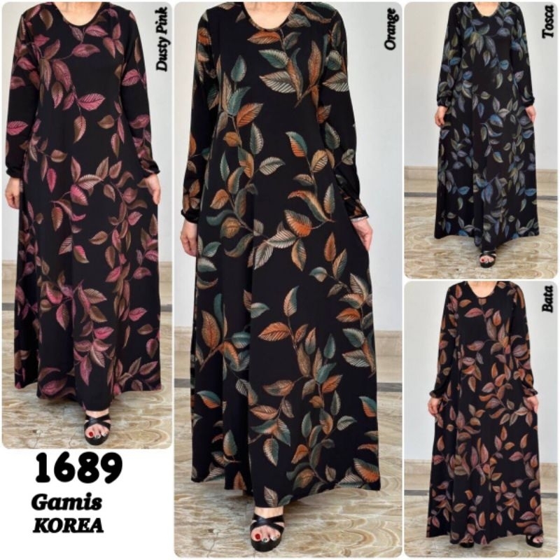baju gamis bahan kaos korea ukuran XXL