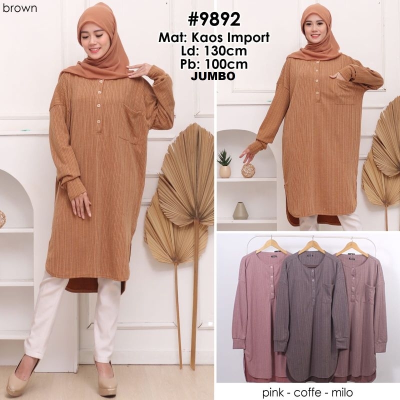 baju tunik size super jumbo LD 130 cm dengan bahan kaos premium terbaru murah