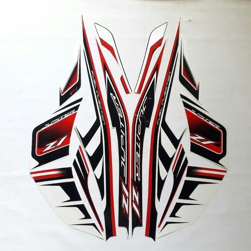 Striping sticker lis body yamaha jupiter z1 fi 2015 putih merah