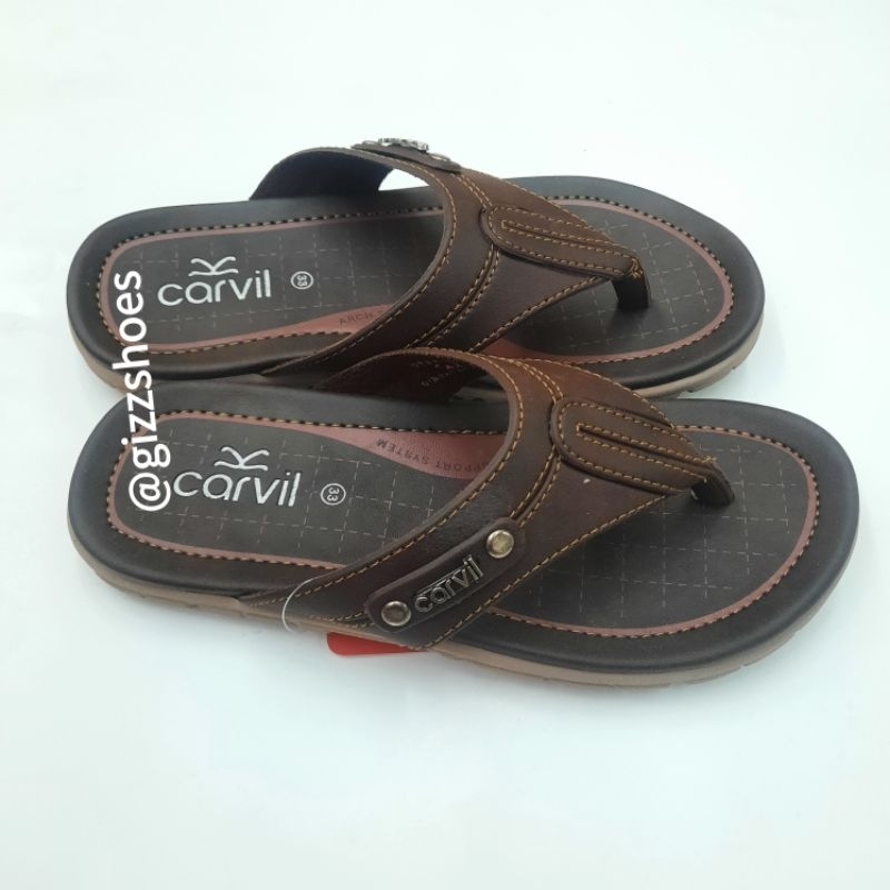 Carvil Stero Oxsa 01 Asli Sandal Jepit Anak Cowok Laki-laki Murah Kasual Jalan Hangout Coklat Brown 