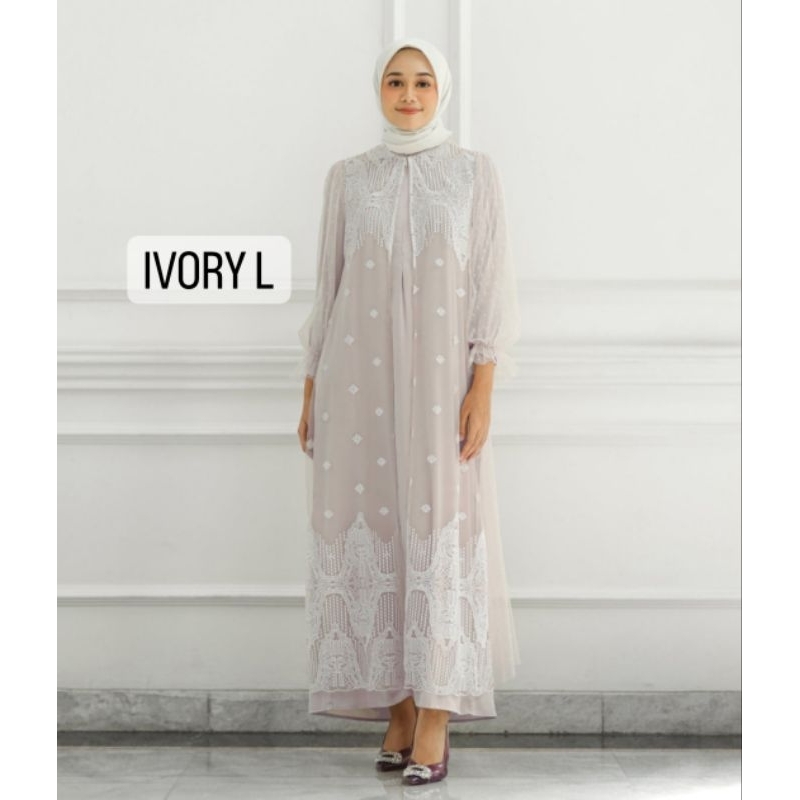 AROSA SET DRESS IVORY L BY GEULIS.ID/AMEENA SERIES