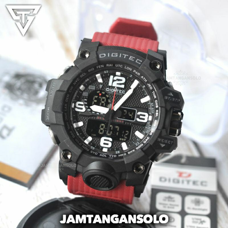 JAM TANGAN DIGITEC GWG1000 ORIGINAL PRIA WATER RESIST RENANG ANALOD DIGITAL STOPWATCH ALARM RUBBER S