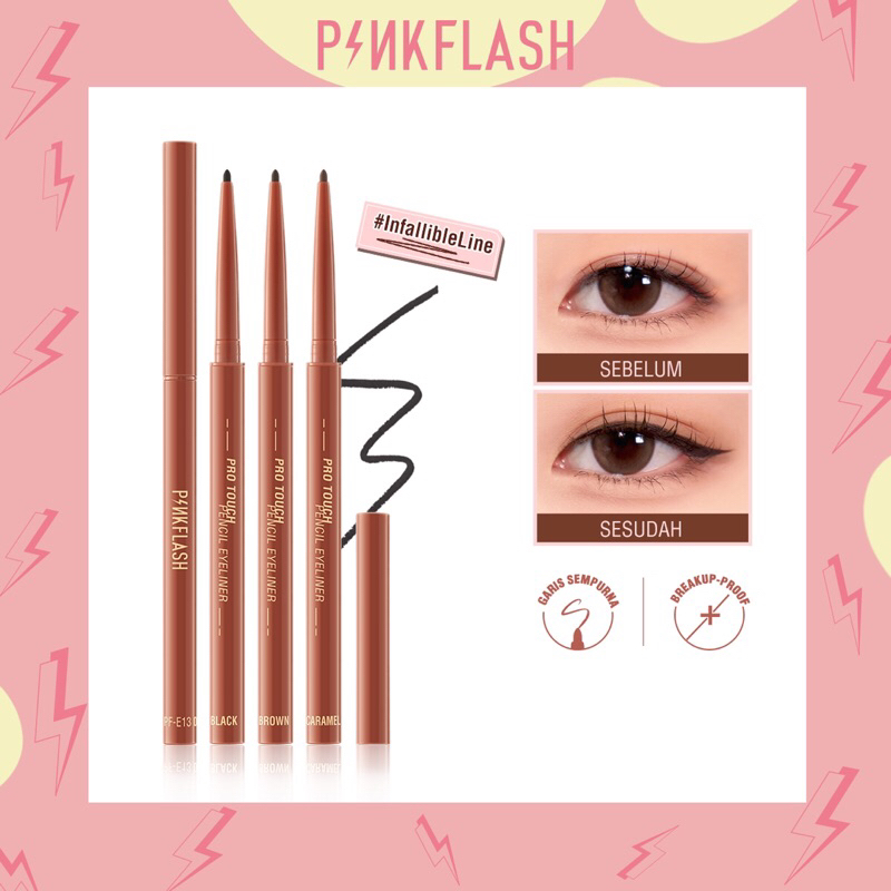 [BISA COD] PINKFLASH Pro Touch Eyeliner Pencil - #InfallibleLine Hyperfine Smooth Gel Eyeliner  - Pensil eyeliner pinkflash - Pinkflash Eyeliner