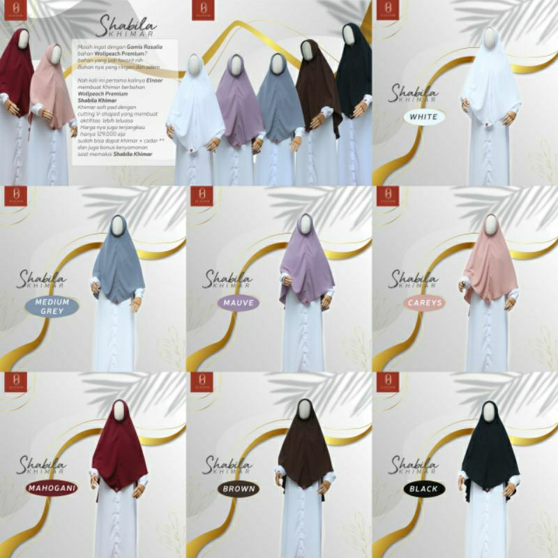 KHIMAR SHABILA JILBAB KERUDUNG SOFTPAD V SHAPE BY ELNOOR.SYARI