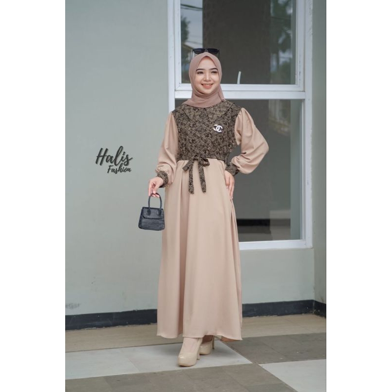 Gamis Halis Mix Rami | Gamis Batik Mix Rami by Halis Fashion