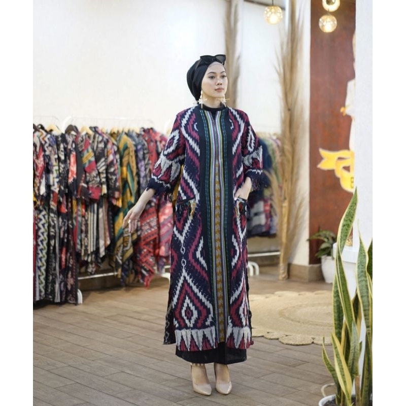 dress tenun blanket gamis tenun etnik sumba
