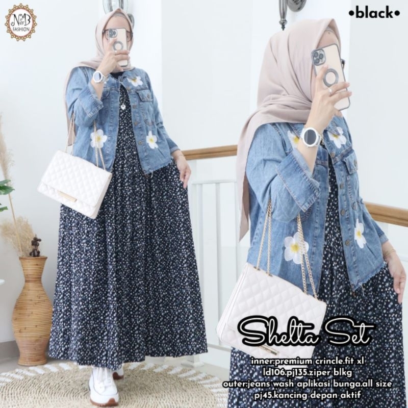 SHELTA SET ori by N&B fashion dress. gamis. setelan outer. RESTOCK